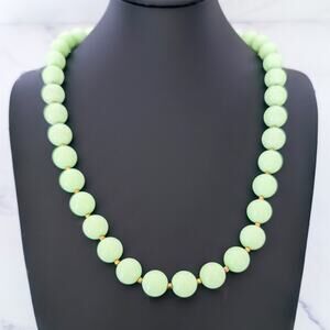 Vintage Crown Trifari Necklace Light Green/Mint Necklace Retro 24.75"